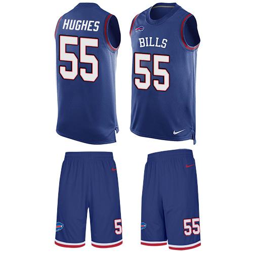 Nike Bills #55 Jerry Hughes Royal Blue Team Color Men's Stitched NFL Limited Tank Top Suit Jersey - Click Image to Close